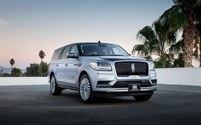 2019, Lincoln Navigator, Luxury SUV, new silver Navigator, exterior, front view, silver SUV, american cars, Lincoln