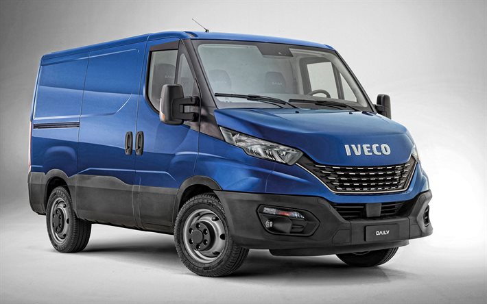 Iveco Daily Minibus, 2020, exterior, van azul, novo azul Di&#225;ria Van, ve&#237;culos comerciais, Iveco