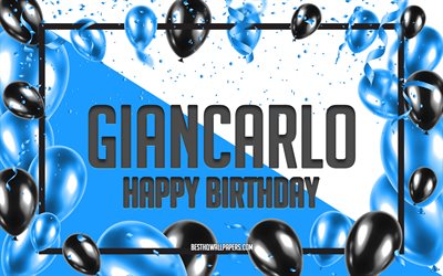 Happy Birthday Giancarlo, Birthday Balloons Background, Giancarlo, wallpapers with names, Giancarlo Happy Birthday, Blue Balloons Birthday Background, Giancarlo Birthday