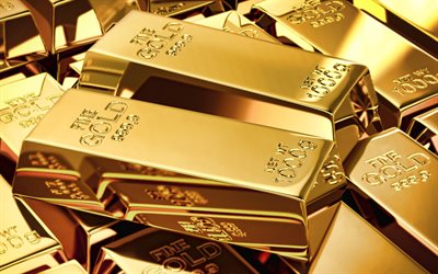 金の延べ棒, 金塊, 金の背景, 貴金属, ゴールド, 3D金の延べ棒, 金の3D地金