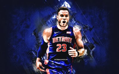 Blake Griffin, Detroit Pistons, NBA, American basketball player, blue stone background, USA, basketball