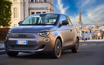 Fiat 500, 4k, carros compactos, carros 2021, HDR, Fiat 332, carros italianos, 2021 Fiat 500, Fiat