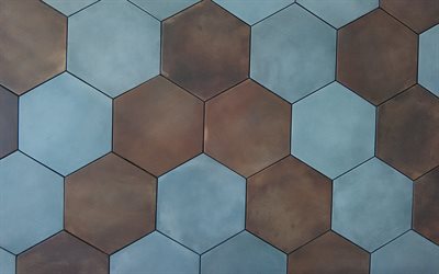 hexagones de pierre, texture 3D hexagones, nid d&#39;abeille en pierre, motifs d&#39;hexagones, textures d&#39;hexagones, textures 3D, arri&#232;re-plans en pierre, nid d&#39;abeille, textures de pierre