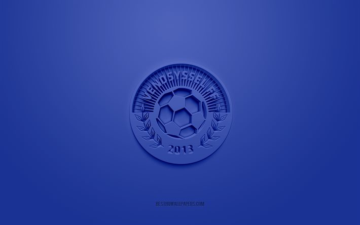 Vendsyssel FF, creative 3D logo, blue background, 3d emblem, Danish football club, Danish Superliga, Hjerringe, Denmark, 3d art, football, Vendsyssel FF 3d logo