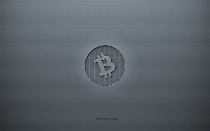 Logo Bitcoin Cash, sfondo creativo grigio, segno Bitcoin Cash, texture carta grigia, Bitcoin Cash, sfondo grigio, segno Bitcoin Cash 3d