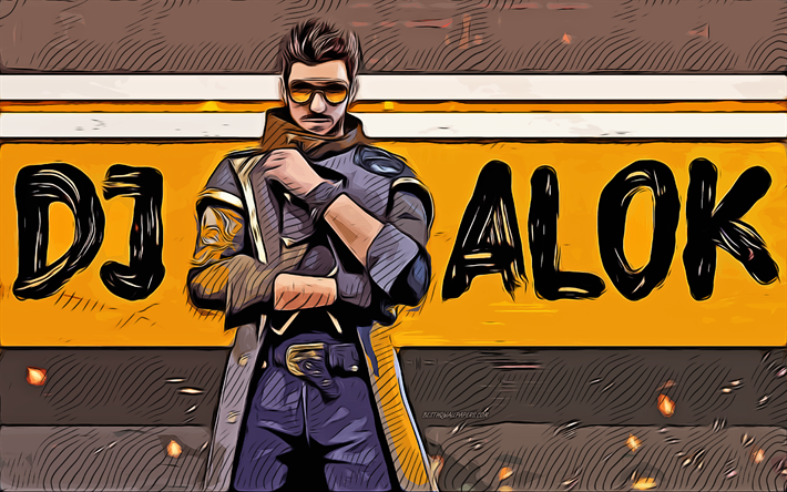 Download wallpapers DJ Alok, Free Fire, 4k, vector art, DJ Alok drawing,  creative art, DJ Alok art, vector drawing, abstract art, DJ Alok Free Fire  for desktop free. Pictures for desktop free