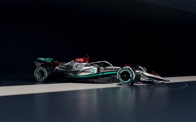 4k, Mercedes-AMG F1 W13 E Performance, 2022, front view, exterior, W13, Formula 1, F1 2022 racing cars, Mercedes-AMG Petronas F1 Team