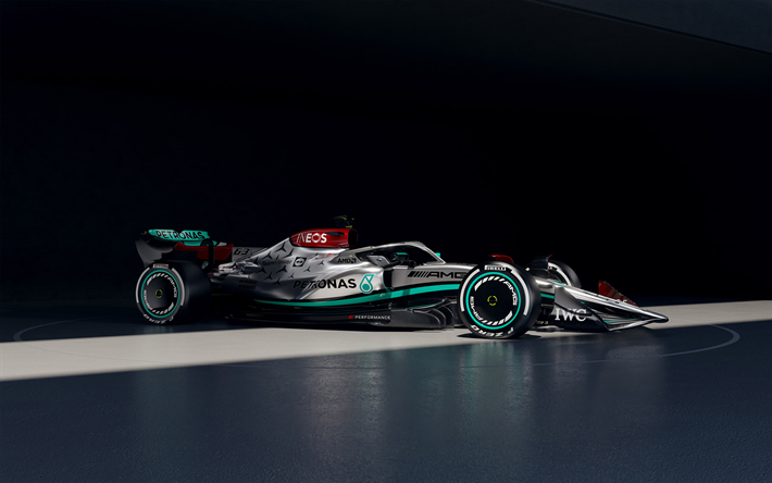 4k, Mercedes-AMG F1 W13 E Performance, 2022, vista frontale, esterno, W13, Formula 1, F1 2022 auto da corsa, Mercedes-AMG Petronas F1 Team