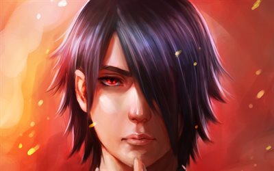 Uchiha Sasuke, portrait, Naruto the Next Generation, art, manga, Naruto