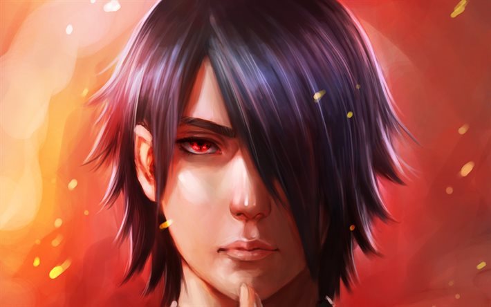 Uchiha Sasuke, muotokuva, Naruto Seuraavan Sukupolven, art, manga, Naruto