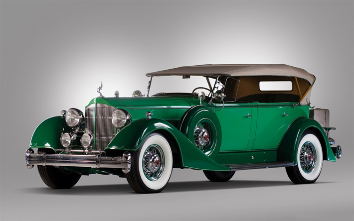 Packard Twelve Phaeton, 1934, luxury retro car, classic cars, rarity, rare cars