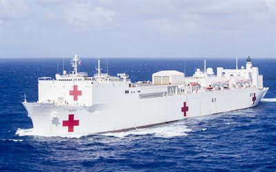 USNS Mercy, T-AH-19, hospital ship, Usa: S Flotta, vita fartyg, US Navy, USA