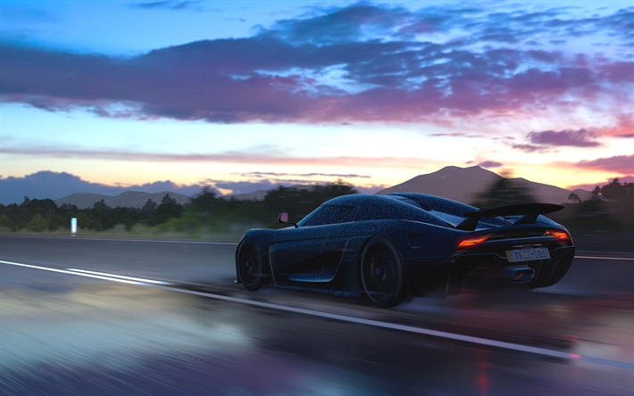 4k, Koenigsegg Regera, juego de 2018 juegos, autosimulator, Forza Horizon 3