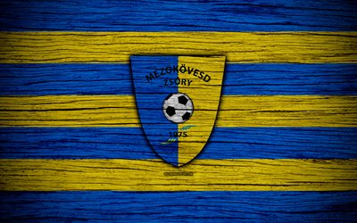 Mezokovesd Zsory FC, 4k, Hungarian Liga, soccer, NB I, football club, Hungary, Mezokovesd Zsory, football, wooden texture, FC Mezokovesd Zsory