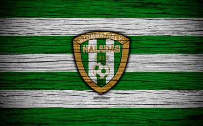 Haladas FC, 4k, Hungarian Liga, Szombathelyi Haladas VSE, soccer, NB I, football club, Hungary, Debreceni VSC, football, wooden texture, FC Haladas