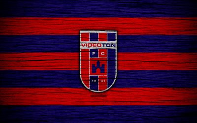 Videoton FC, 4k, hongrois Liga, football, NB I, club de football, de la Hongrie, de Videoton, le football, la texture de bois, le FC Videoton