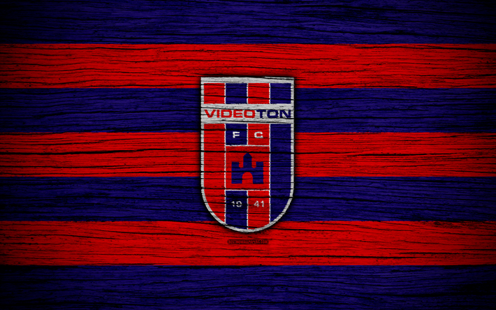 Videoton FC, 4k, hongrois Liga, football, NB I, club de football, de la Hongrie, de Videoton, le football, la texture de bois, le FC Videoton