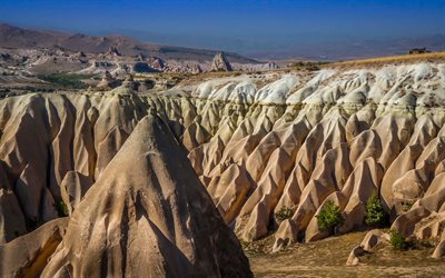 Avanos, Cavusin, de sable, de falaises, de rochers, paysage de montagne, l&#39;&#233;t&#233;, Turquie