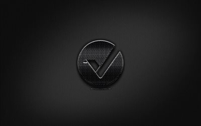 Vertcoin black logo, cryptocurrency, grid metal background, Vertcoin, artwork, creative, cryptocurrency signs, Vertcoin logo