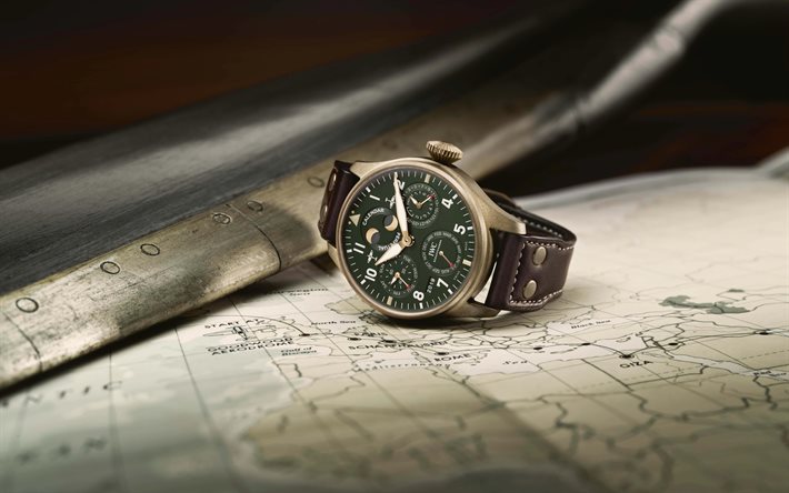 clock, old map, time to travel, retro travel concepts, travel around Europe, IWC Big Pilots Watch Perpetual Calendar Spitfire