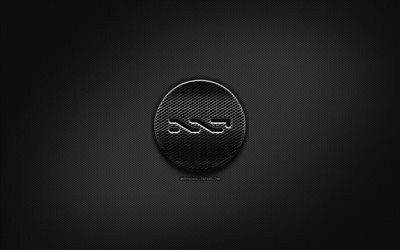 Nxt logotipo preto, cryptocurrency, grade de metal de fundo, Nxt, obras de arte, criativo, cryptocurrency sinais, Nxt logotipo