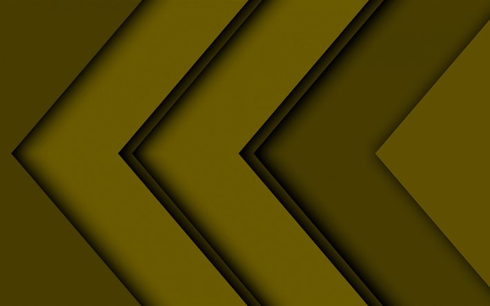 gelbe pfeile, grafik, kreativ, abstrakt, pfeile, gelb-material-design, geometrische formen, geometrie, gelb hintergr&#252;nde, dunkle pfeile