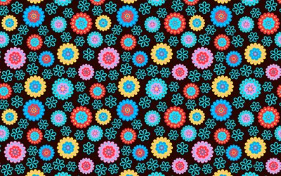 colorful flowers pattern, creative, floral patterns, abstract flowers, abstract floral pattern, flowers patterns, background with flowers, floral textures