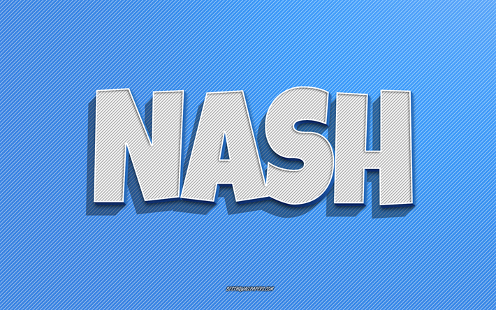 Nash, blue lines background, wallpapers with names, Nash name, male names, Nash greeting card, line art, picture with Nash name