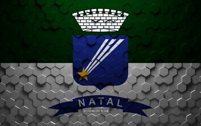 Flag of Natal, honeycomb art, Natal hexagons flag, Natal 3d hexagons art, Natal flag