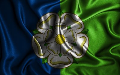East Riding of Yorkshire flag, 4k, silk wavy flags, english counties, Flag of East Riding of Yorkshire, Day of East Riding of Yorkshire, fabric flags, 3D art, East Riding of Yorkshire, Counties of England, England