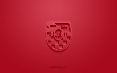 hnk orijent 1919, kreativ 3d-logotyp, r&#246;d bakgrund, druga hnl, 3d-emblem, kroatisk fotbollsklubb, croatian second football league, rijeka, kroatien, 3d-konst, fotboll, hnk orijent 1919 3d-logotyp