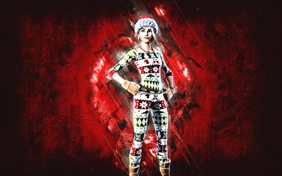 Fortnite Pattern Cozy Commander Skin, Fortnite, main characters, red stone background, Pattern Cozy Commander, Fortnite skins, Pattern Cozy Commander Skin, Pattern Cozy Commander Fortnite, Fortnite characters