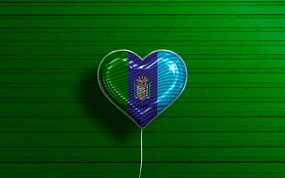 I Love Santa Elena, 4k, realistic balloons, green wooden background, Day of Santa Elena, ecuadorian provinces, flag of Santa Elena, Ecuador, balloon with flag, Provinces of Ecuador, Santa Elena flag, Santa Elena