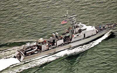 يو إس إس شينوك, 4k, ناقلات الفن, pc-9, سفن دورية, بحرية الولايات المتحدة, الجيش الأمريكي, سفن مجردة, سفينة حربية, البحرية الأمريكية, فئة الإعصار, uss chinook pc-9
