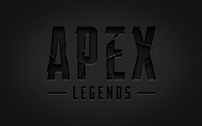 Apex Legends carbon emblem, 4k, grunge art, carbon background, creative, Apex Legends black emblem, games brands, Apex Legends emblem, Apex Legends