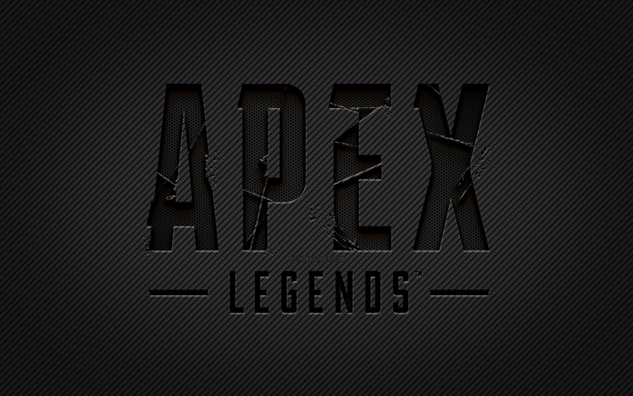 emblema de carbono de apex legends, 4k, arte grunge, fondo de carbono, creativo, emblema negro de apex legends, marcas de juegos, emblema de apex legends, apex legends