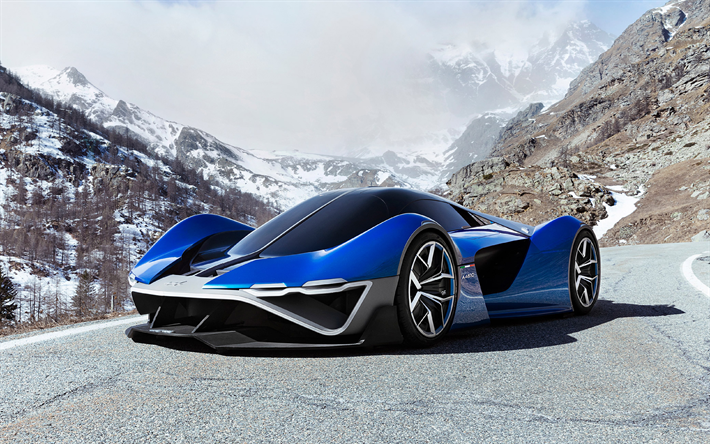 2022 alpine a4810, ied concept, 4k, vista frontal, exterior, carros a hidrog&#234;nio, hipercarro, azul a4810, alpine