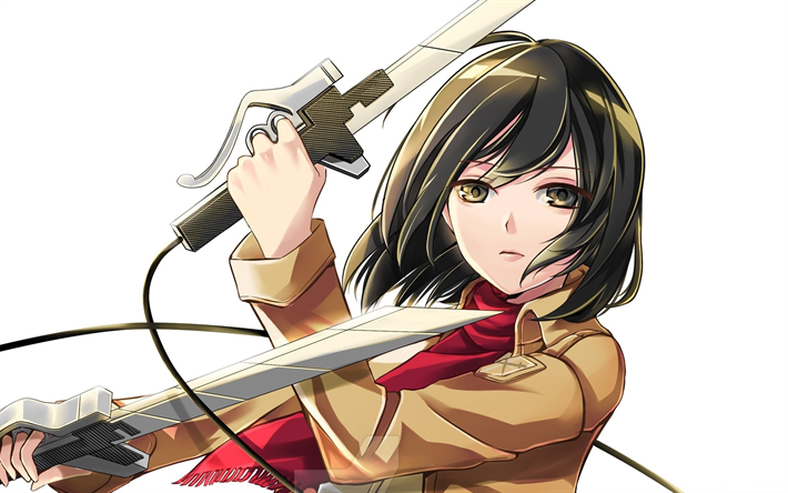 Mikasa Ackerman, manga, espadas, Ataque en Tit&#225;n, Shingeki no Kyojin