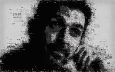 Gianluigi Buffon, portrait, 4k, newspaper art, typography, print, Italian goalkeeper, football, Juventus, Serie A, creative art portrait