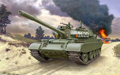 T-55, الدبابات السوفيتية, القديمة المركبات المدرعة, الخزانات القديمة, اتحاد الجمهوريات الاشتراكية السوفياتية, T-55АМ-2B