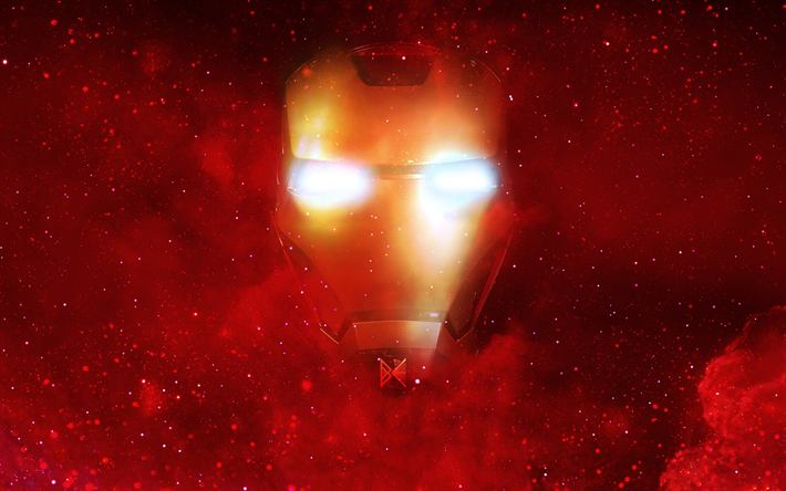 Iron Man, fan art, superheroes, galaxy, DC Comics, IronMan