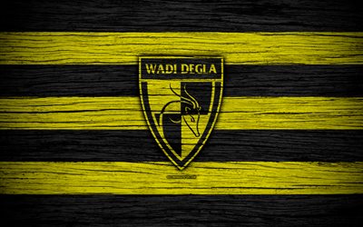 Wadi Degla FC, 4k, Egyptian Premier League, logo, soccer, Egiziano, Wadi Degla, calcio, wooden texture, FC Wadi Degla