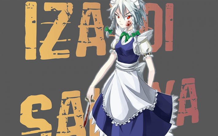 Sakuya Izayoi, Touhou Project, personnages d&#39;anime, personnages de Touhou Project, manga japonais, personnage de Sakuya Izayoi