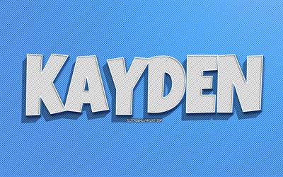 Kayden, blue lines background, wallpapers with names, Kayden name, male names, Kayden greeting card, line art, picture with Kayden name