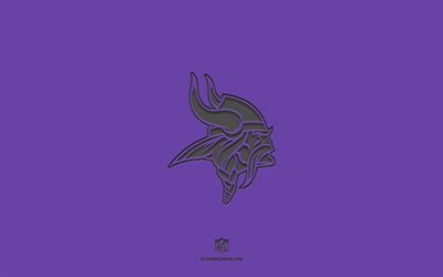 Minnesota Vikings, violetti tausta, amerikkalainen jalkapallojoukkue, Minnesota Vikings-tunnus, NFL, USA, amerikkalainen jalkapallo, Minnesota Vikings-logo