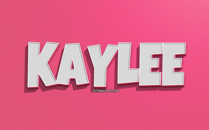 Kaylee, fundo de linhas rosa, pap&#233;is de parede com nomes, nome de Kaylee, nomes femininos, cart&#227;o de felicita&#231;&#245;es de Kaylee, arte de linha, imagem com o nome de Kaylee