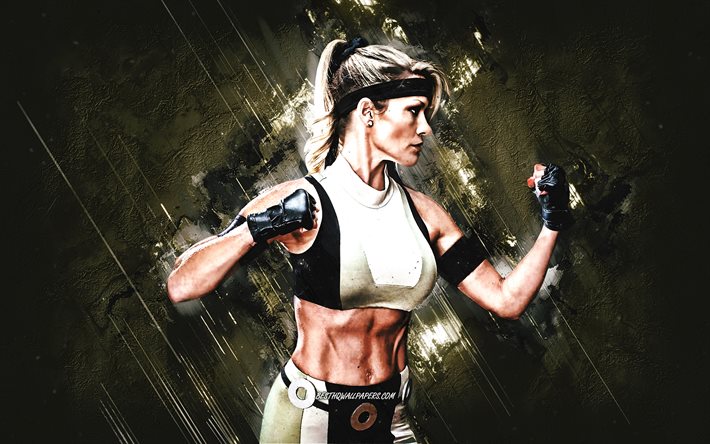 Sonya Blade, Kerri Hoskins, Mortal Kombat 11, fond de pierre brune, personnages de Mortal Kombat, personnage de Sonya Blade
