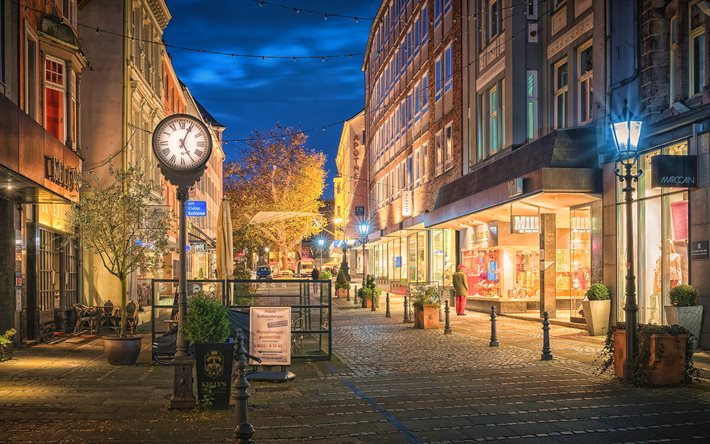 ダウンロード画像 キール 4k 古い通り 都市の景観 夜景 ドイツの都市 ヨーロッパ ドイツ キールドイツ フリー のピクチャを無料デスクトップの壁紙