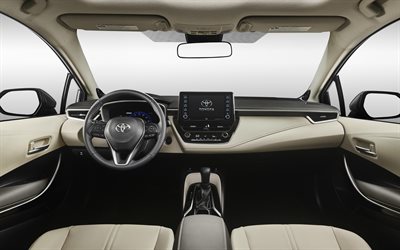 Toyota Corolla, 2021, interior, inside view, dashboard, Corolla interior, Japanese cars, Toyota