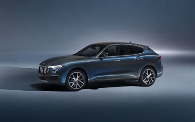 2021, Maserati Levante Hybrid, 4k, vista laterale, esterno, SUV blu, nuovo Levante blu, auto italiane, Maserati